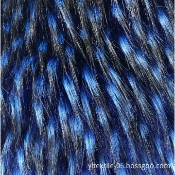 China Supply High Quality Customized Wholesale Jacquard Royal Blue Luxury Faux Racoon Fur